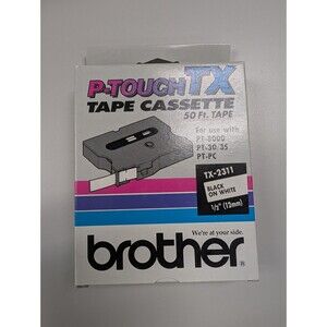 Brother TX-2311 P-Touch TX Black on White 1/2" 50 Ft. New